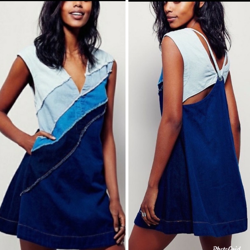 Free People Pastel Chambray Dress